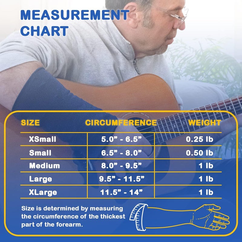 HandiThings Weighted Forearm Compression Sleeve (Large/SINGLE)– Proprioceptive Arm Weight for Tremor Control, Strength/Movement Assistance (Arm Weight LRG) (PLEASE SEE SIZING CHART AND VIDEO TO FIND THE CORRECT SIZE BEFORE ORDERING) - Image 5